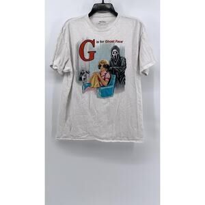 GHOST FACE Men's White Vintage Graphic Short Sleeve T-Shirt SZ L